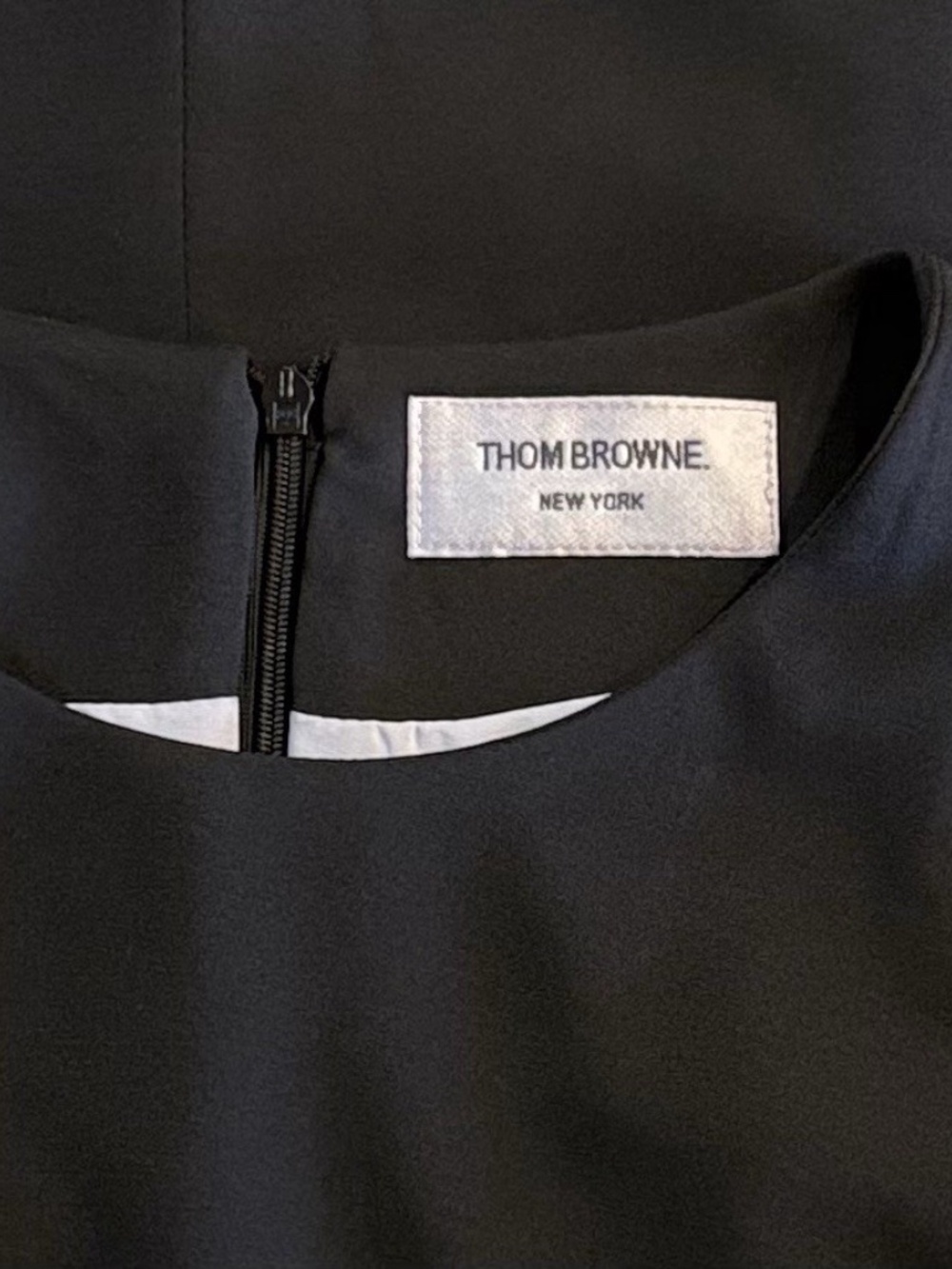 Thom Browne Womens Small Black Cord Embroidered RWB Tab Mini Dress - Picture 5 of 9